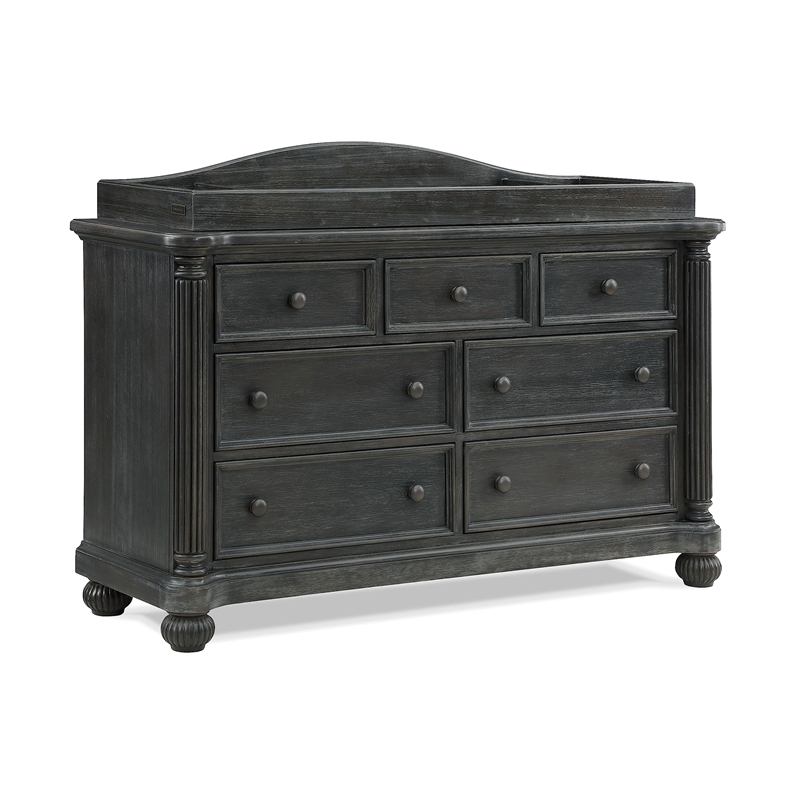 Heritage Baby Products Charleston 7-Drawer Wood Dresser in Weathered Brown