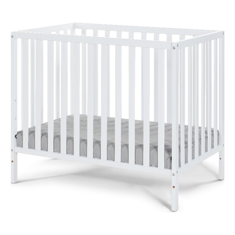 Suite Bebe Palmer Contemporary Wood Mini Crib with Mattress Pad in White