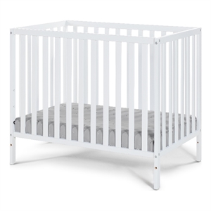 Suite Bebe Palmer Contemporary Wood Mini Crib with Mattress Pad in White