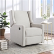 Suite Bebe Pronto Contemporary Wood and Fabric Power Recliner in Buff Beige