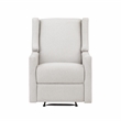 Suite Bebe Pronto Contemporary Wood and Fabric Power Recliner in Buff Beige