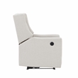 Suite Bebe Pronto Contemporary Wood and Fabric Power Recliner in Buff Beige