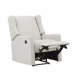 Suite Bebe Pronto Contemporary Wood and Fabric Power Recliner in Buff Beige