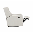 Suite Bebe Pronto Contemporary Wood and Fabric Power Recliner in Buff Beige