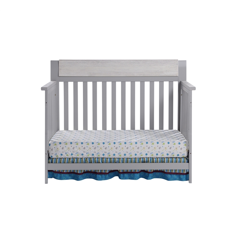 Suite Bebe Hayes Wood 4-in-1 Convertible Crib in Gray/Weathered Granite