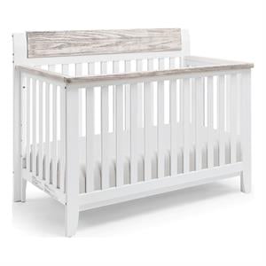 Suite Bebe Hayes Wood 4-in-1 Convertible Crib in White/Natural