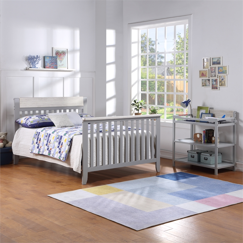 Suite Bebe Hayes Traditional Wood Full Bed Conversion Kit in Gray