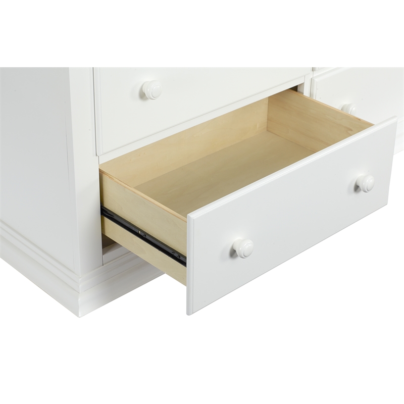 Suite Bebe Alice 6-Drawer Traditional Wood Double Dresser in White
