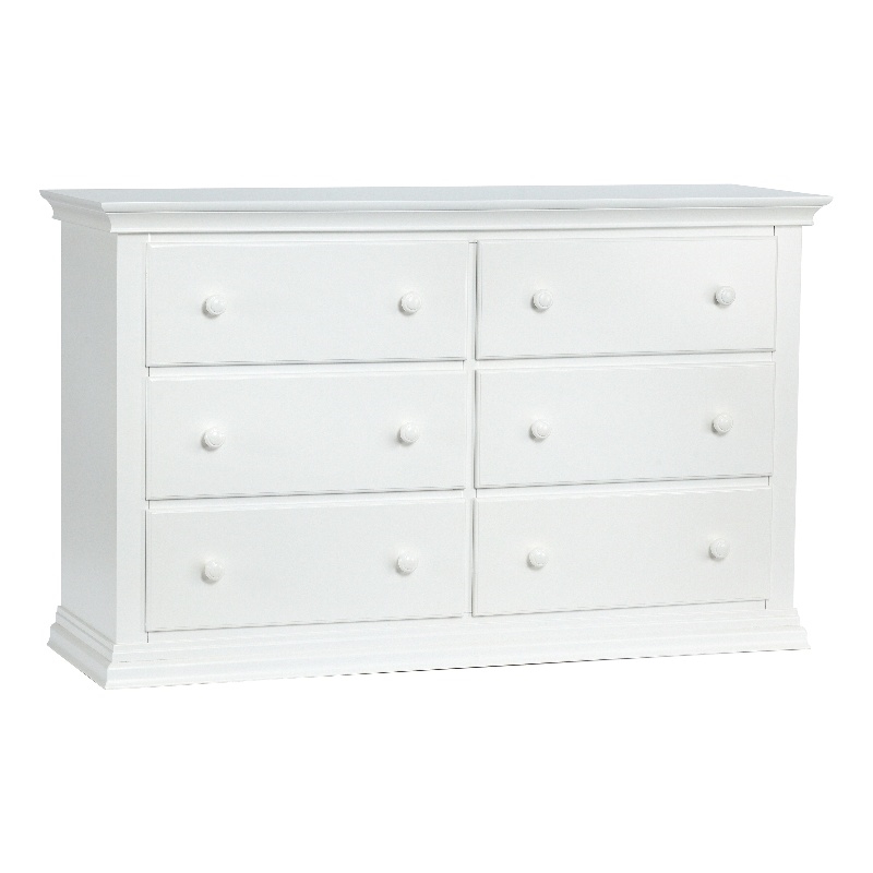 Suite Bebe Alice 6-Drawer Traditional Wood Double Dresser in White