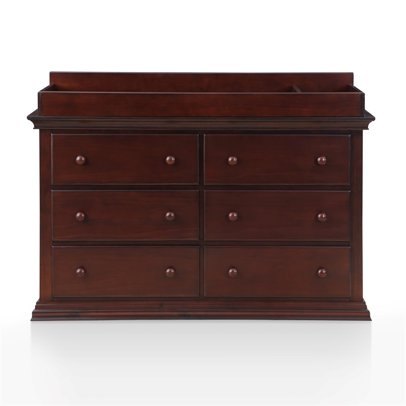 Suite Bebe Hardwood Universal 6 Drawer Fully Assembled Double Dresser Espresso
