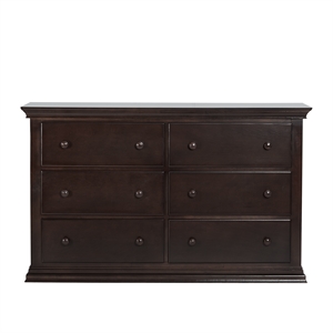 Suite Bebe Hardwood Universal 6 Drawer Fully Assembled Double Dresser Espresso