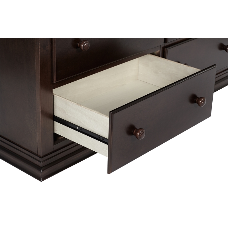Suite Bebe Hardwood Universal 6 Drawer Fully Assembled Double Dresser Espresso