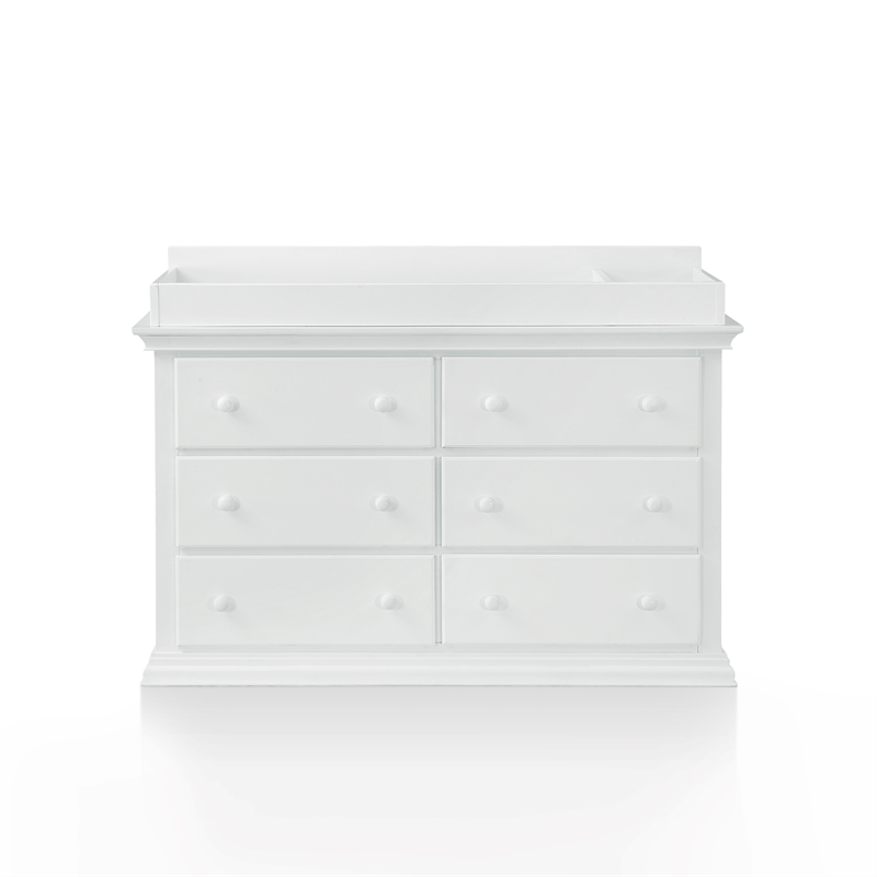 Suite Bebe Hardwood Universal 6 Drawer Fully Assembled Double Dresser White