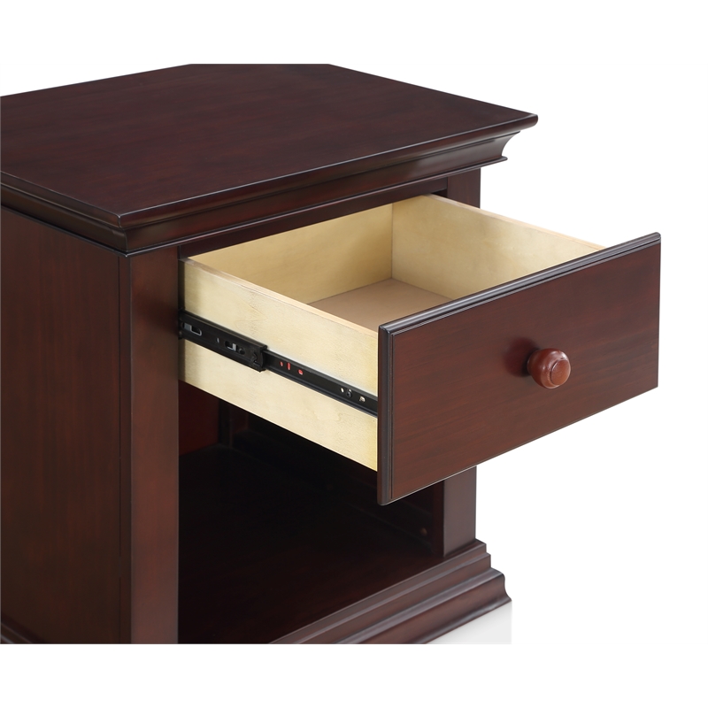 Suite Bebe Universal Traditional Wood Nightstand in Espresso