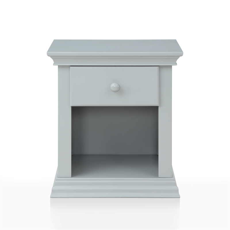 Suite Bebe Universal Traditional Wood Nightstand in Gray Finish