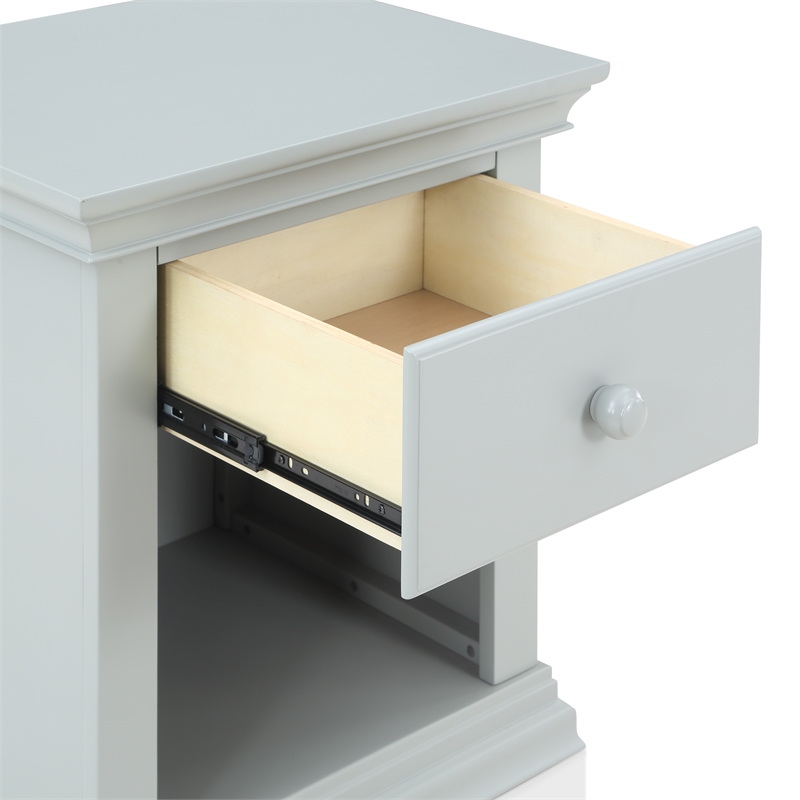 Suite Bebe Universal Traditional Wood Nightstand in Gray Finish