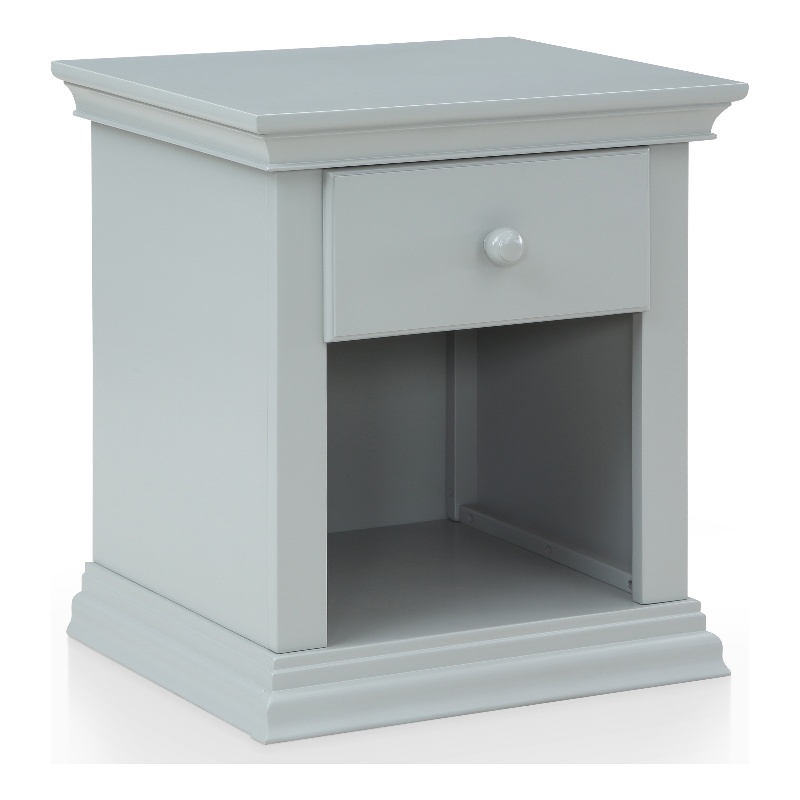 Suite Bebe Universal Traditional Wood Nightstand in Gray Finish