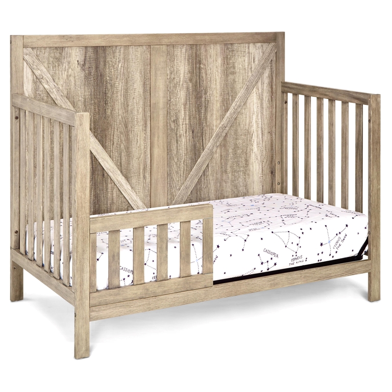 Suite Bebe Barnside Farmhouse Wood Toddler Guard Rail in Vintage Chestnut