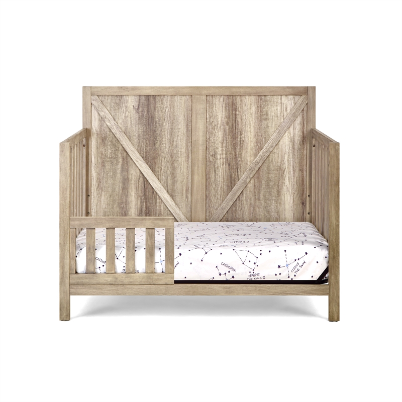 Suite Bebe Barnside Farmhouse Wood Toddler Guard Rail in Vintage Chestnut