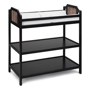 Suite Bebe Brees Contemporary Wood Changing Table in Black/Brownstone