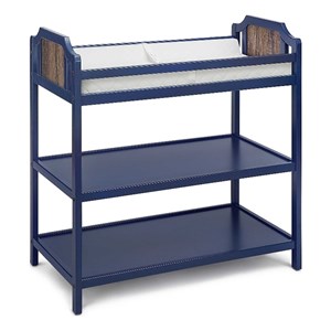 Suite Bebe Brees Contemporary Wood Changing Table in Midnight Blue/Brownstone