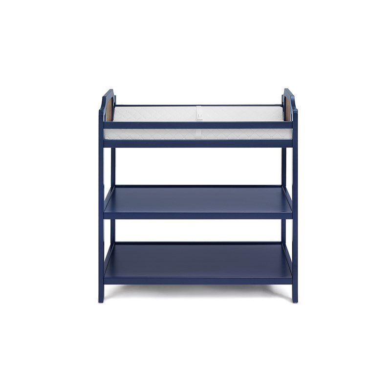 Suite Bebe Brees Contemporary Wood Changing Table in Midnight Blue/Brownstone