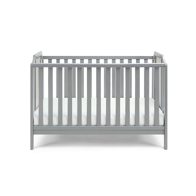 Suite Bebe Brees Contemporary Wood Island Crib in Gray/Graystone