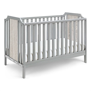 Suite Bebe Brees Contemporary Wood Island Crib in Gray/Graystone