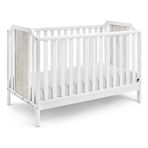 Suite Bebe Brees Contemporary Wood Island Crib in White/Graystone