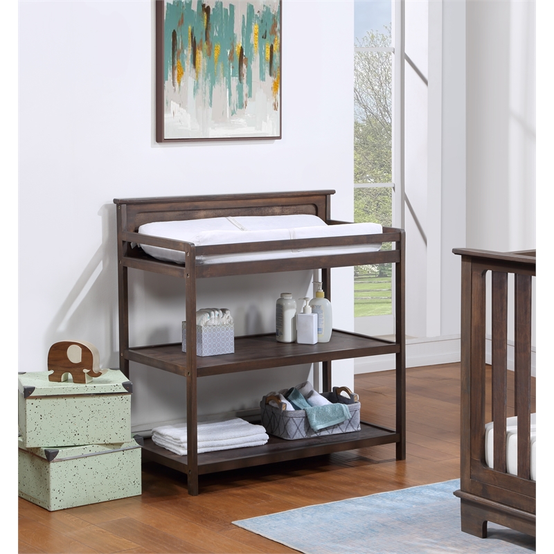 Suite Bebe Grayson 2-shelf Traditional Wood Changing Table in Brown