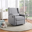 Suite Bebe Pronto Wood Swivel Glider Recliner with Pillow in Rich Gray