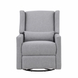 Suite Bebe Pronto Wood Swivel Glider Recliner with Pillow in Rich Gray