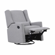 Suite Bebe Pronto Wood Swivel Glider Recliner with Pillow in Rich Gray