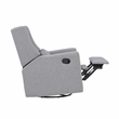 Suite Bebe Pronto Wood Swivel Glider Recliner with Pillow in Rich Gray
