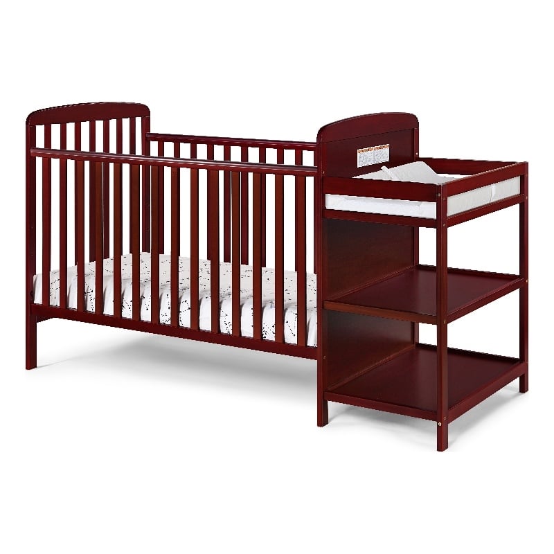 Suite Bebe Ramsey Traditional Wood Crib and Changer Combo in Cherry
