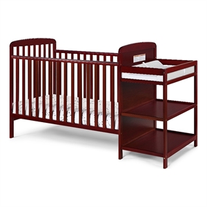 Suite Bebe Ramsey Traditional Wood Crib and Changer Combo in Cherry