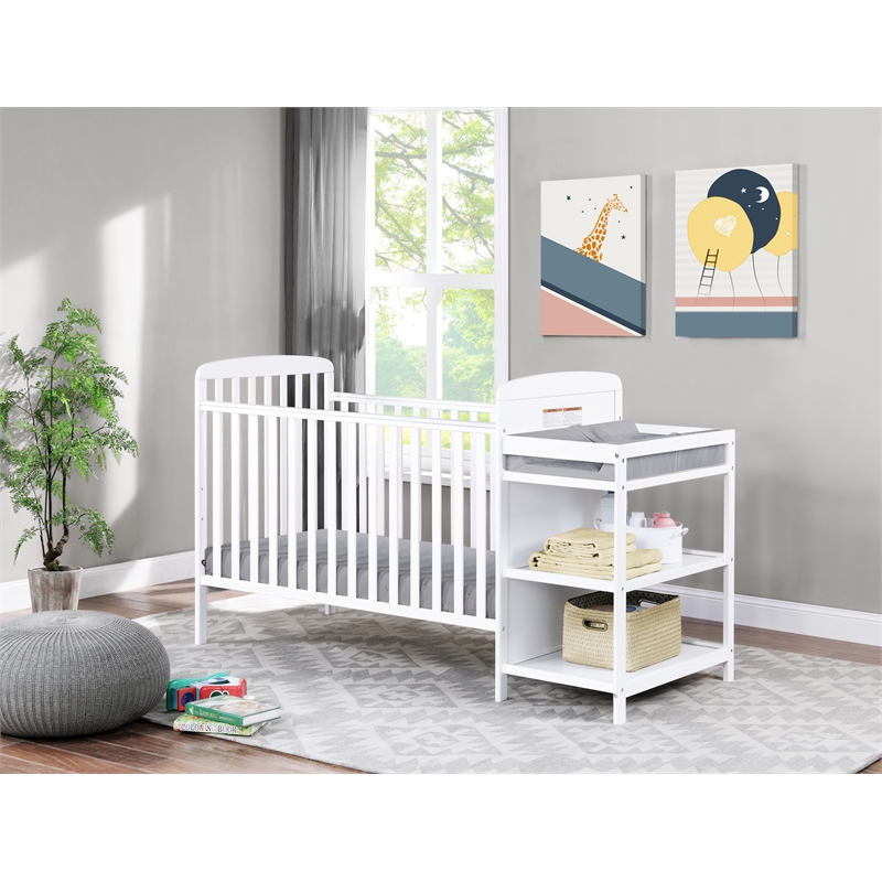 Suite Bebe Ramsey Traditional Wood Crib and Changer Combo in White