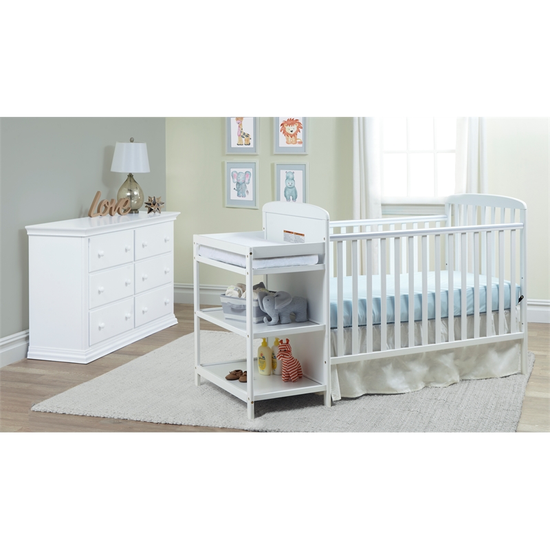 Suite Bebe Ramsey Traditional Wood Crib and Changer Combo in White