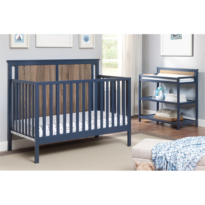 Connelly Changing Table Midnight Blue/Vintage Walnut