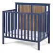 Connelly Mini Crib With Mattress Pad Midnight Blue/Vintage Walnut