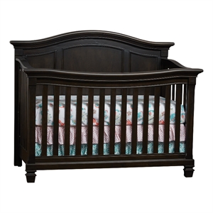 Baby Cache Glendale Traditional Wood 4-in-1 Lifetime Crib in Charcoal Brown