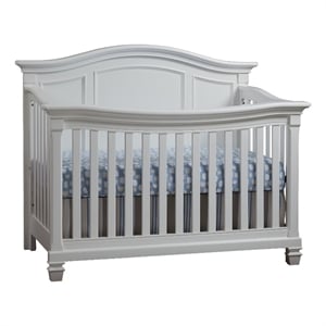 Baby Cache Glendale Traditional Wood 4-in-1 Lifetime Crib in Pure White