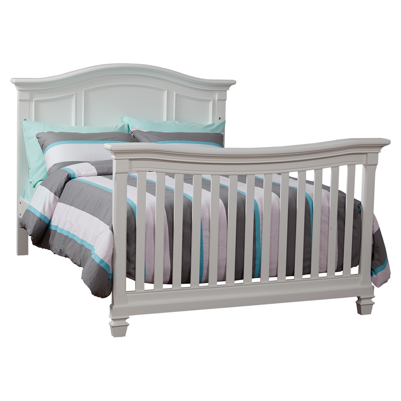 Baby Cache Glendale Traditional Wood Full Bed Conversion Kit in Pure White