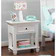 Baby Cache Glendale Traditional Wood Nightstand in Pure White