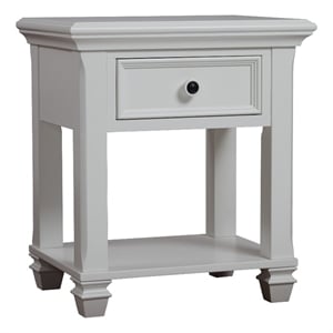 Baby Cache Glendale Traditional Wood Nightstand in Pure White