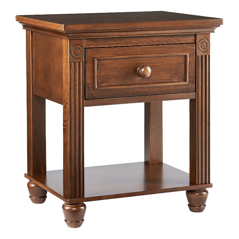 Baby Cache Montana Traditional Wood Nightstand in Brown Sugar