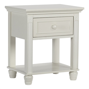 Baby Cache Montana Traditional Wood Nightstand in Glaze White