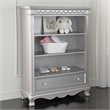 Baby Cache Adelina 3-Shelf Traditional Wood Bookcase in Metallic Gray