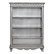 Baby Cache Adelina 3-Shelf Traditional Wood Bookcase in Metallic Gray