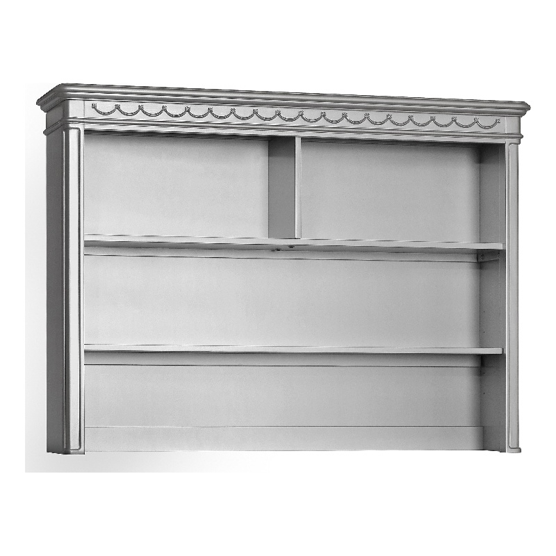 Baby Cache Adelina Traditional Style Wood Hutch in Metallic Gray Finish